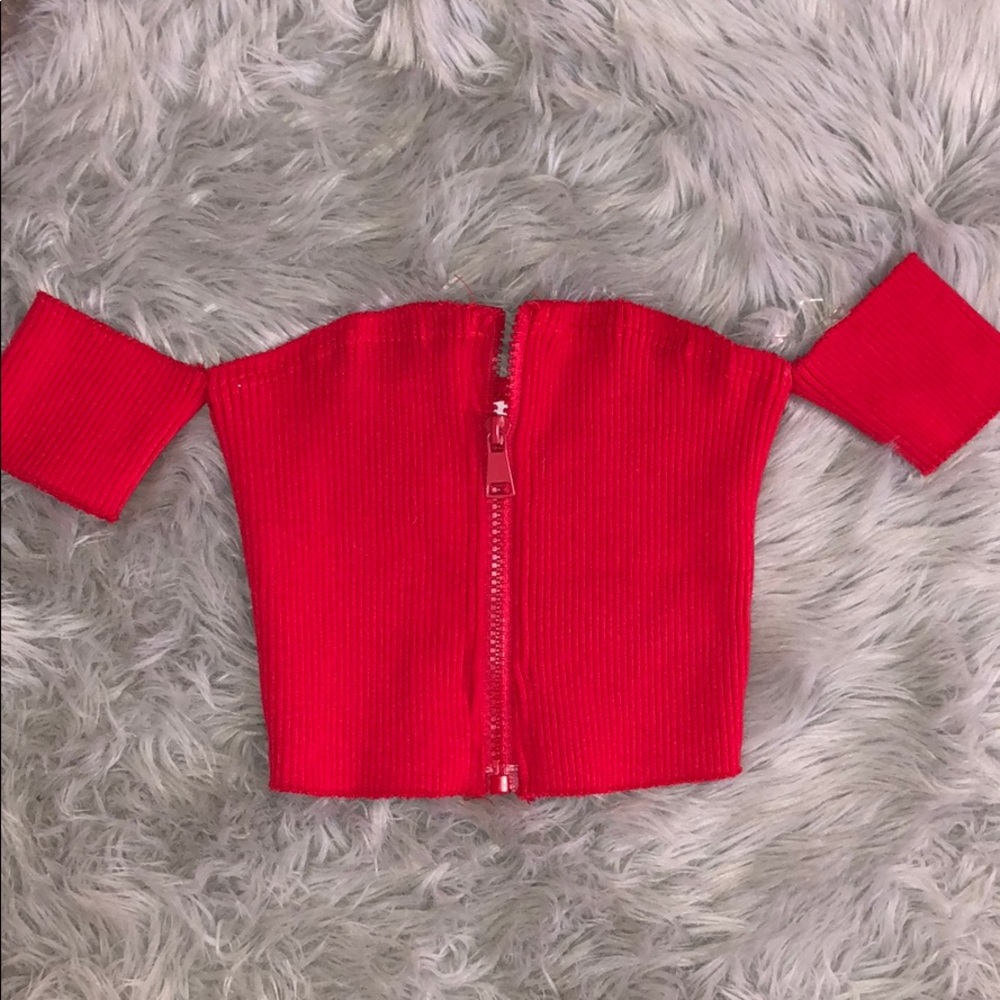 Cropped zip up top